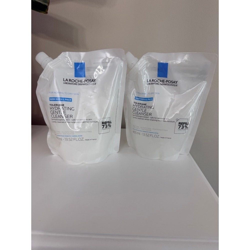 La Roche-Posay Toleriane Hydrating Gentle Cleanser Unisex 400ml x2 White NWT
